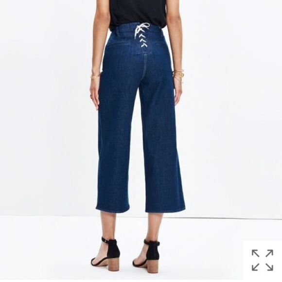 Madewell Denim - Madewell womens Wide-Leg Crop Jeans: Lace-Up Edition $148 F3533 W26.Waist 13.5"